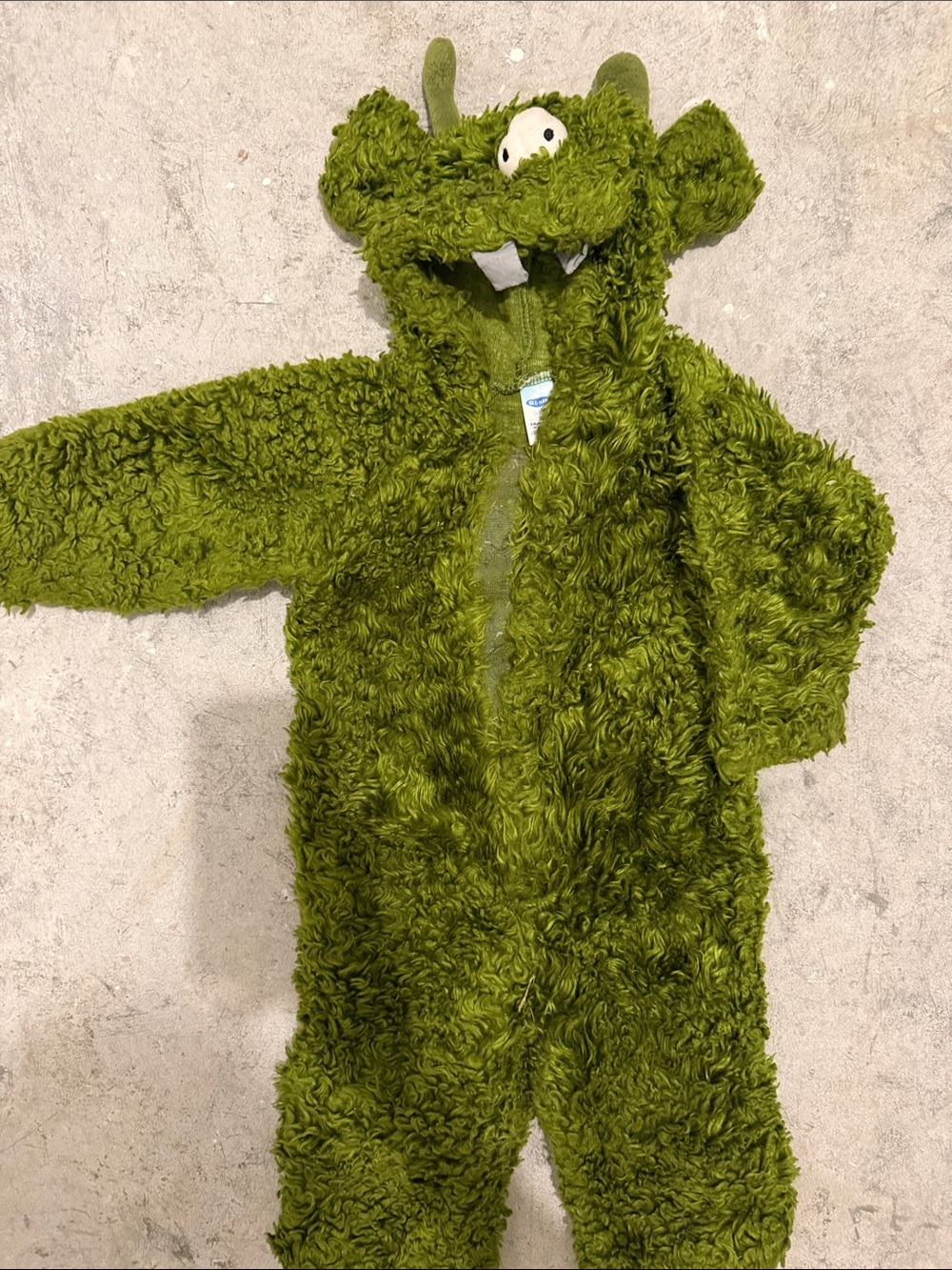 Green Fuzzy Monster One-Piece Costume